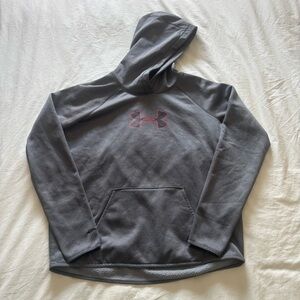 Under Armour Cold Gear Gray Hoodie Loose Sweatshirt Size L Style 1288356